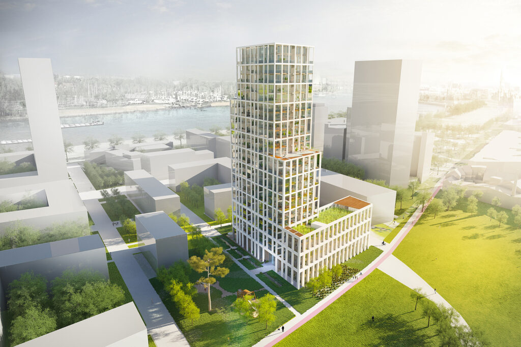 Luchtdichtheidseisen en BlowerDoor test voorbereiding voor hoogbouw appartementencomplex in stedelijke ontwikkeling uitgevoerd met expertise van Blowertechnic